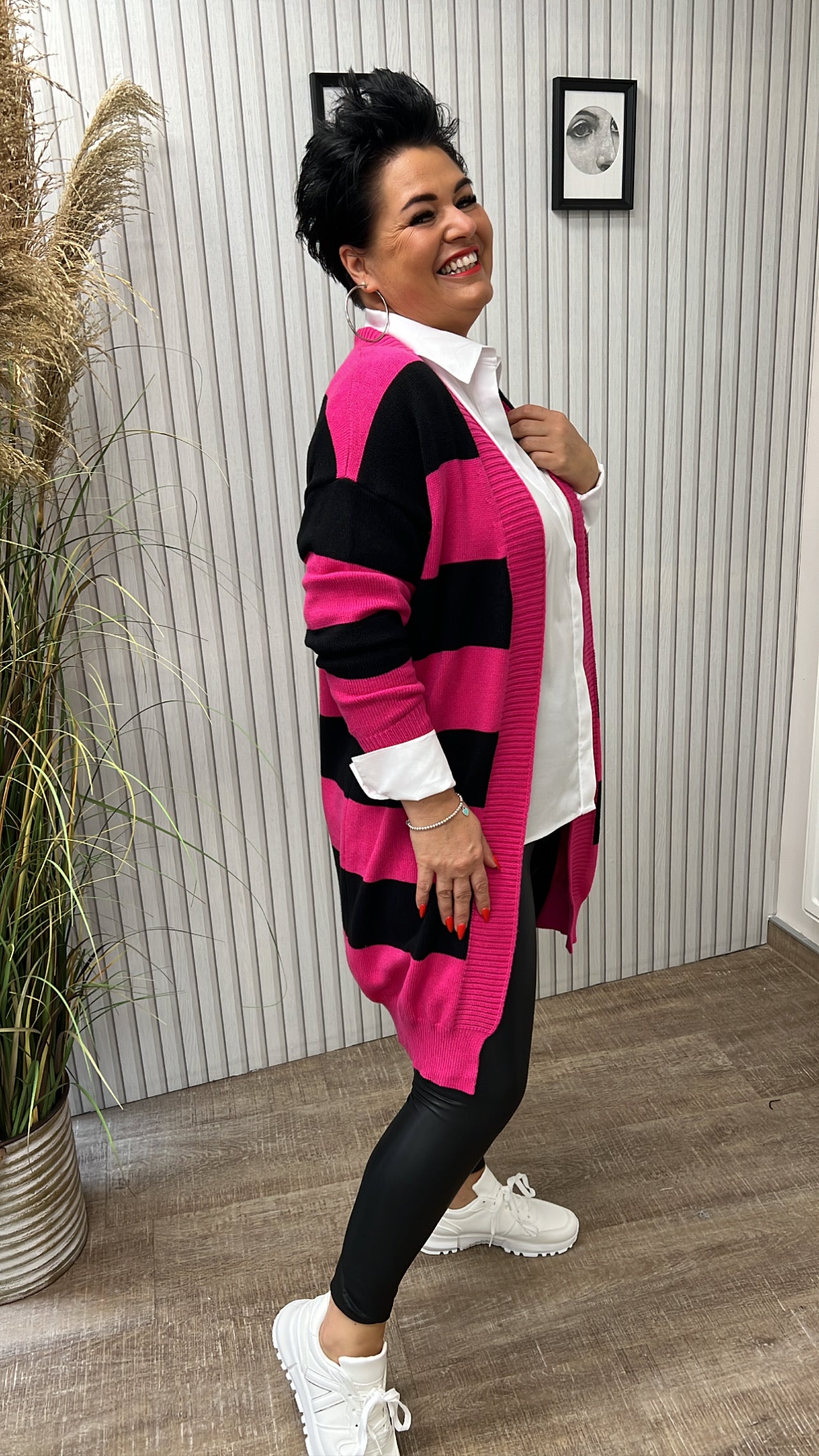Cardigan LUCY (Pink/Schwarz)