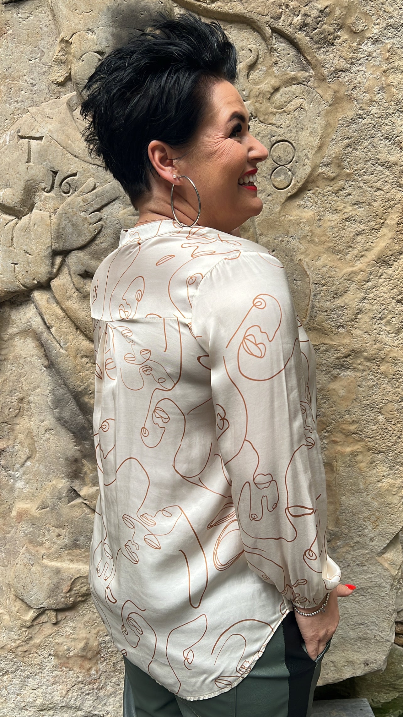Bluse FACE (Creme/Camel)