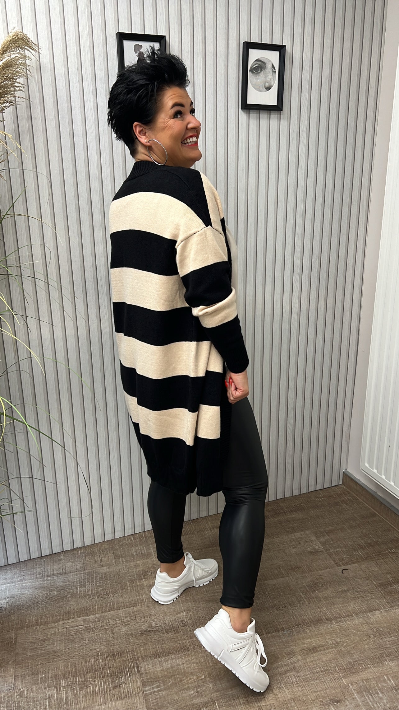Cardigan LUCY (Beige/Schwarz)
