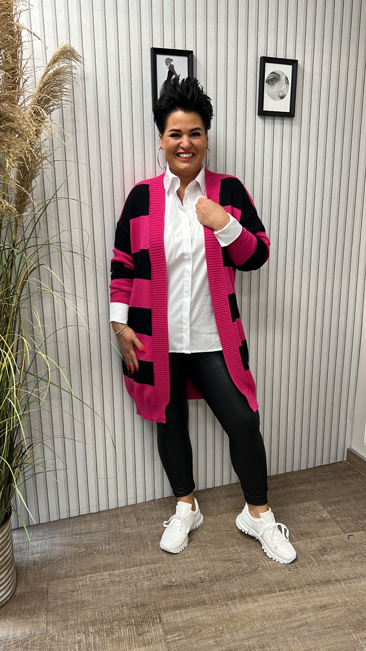 Cardigan LUCY (Pink/Schwarz)