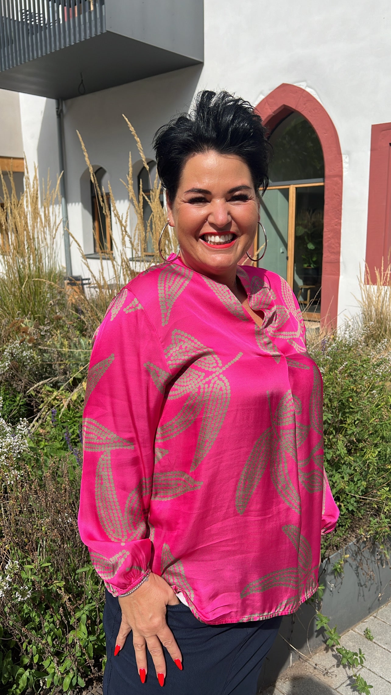 Bluse SALMA (Pink/Taupe)