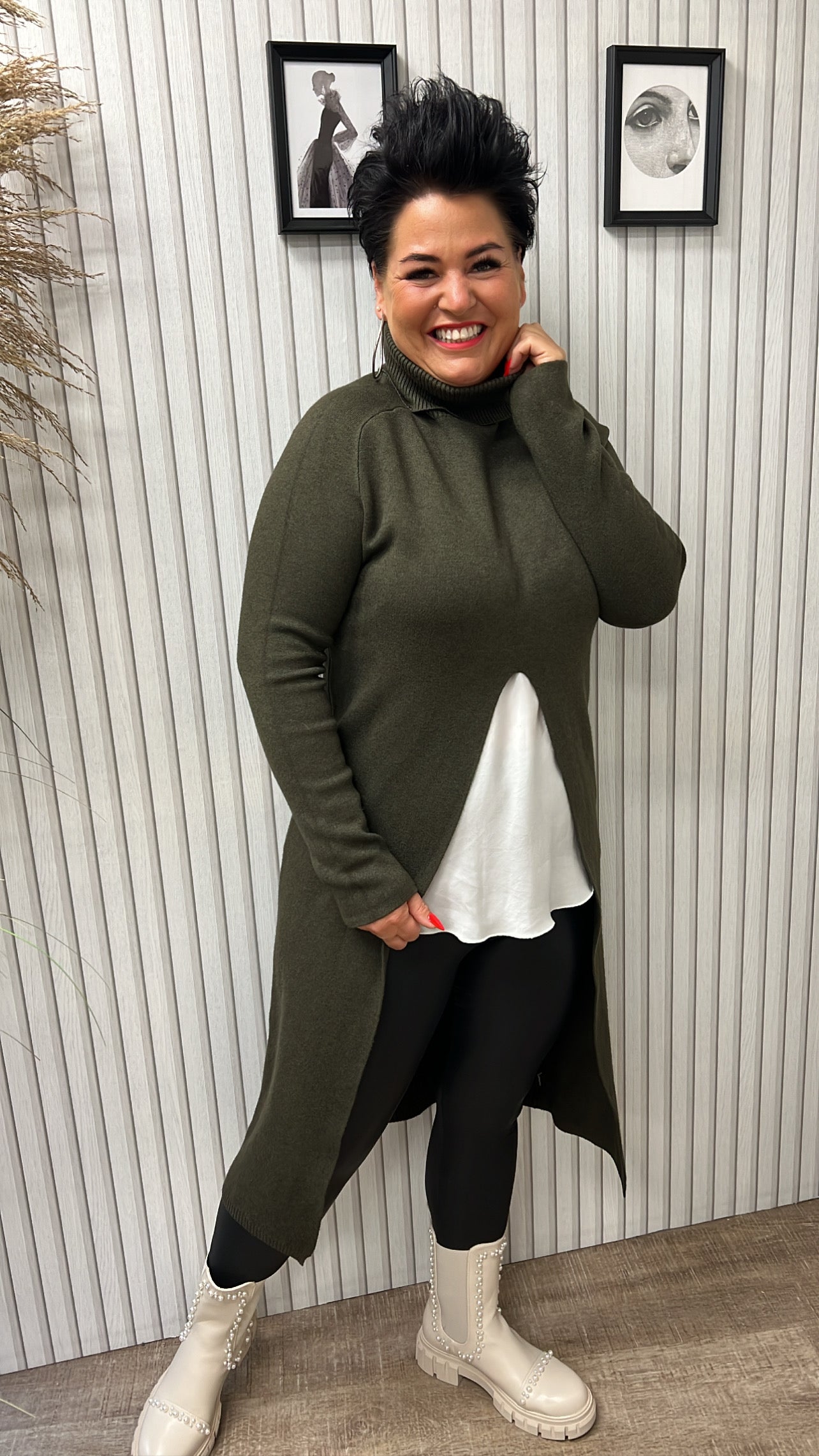 Longpullover JULIETTE (Khaki)