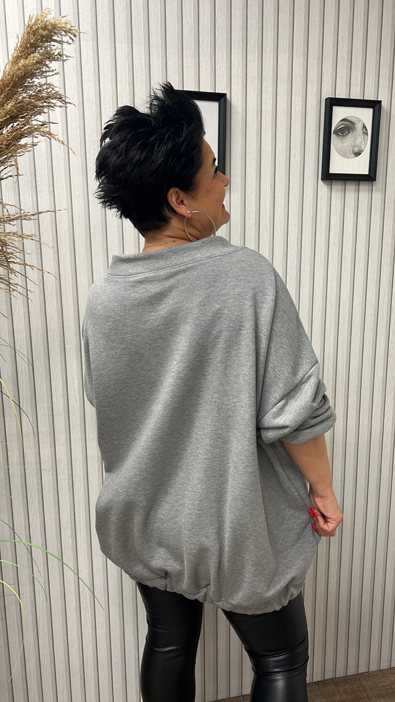 Oversize Sweat C'EST LA VIE (Grau)