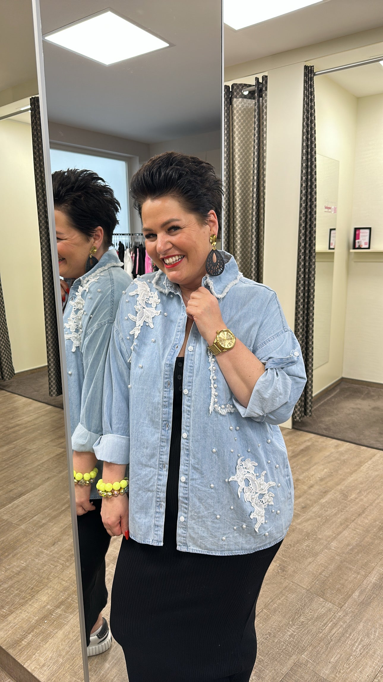Jeansbluse SPITZE