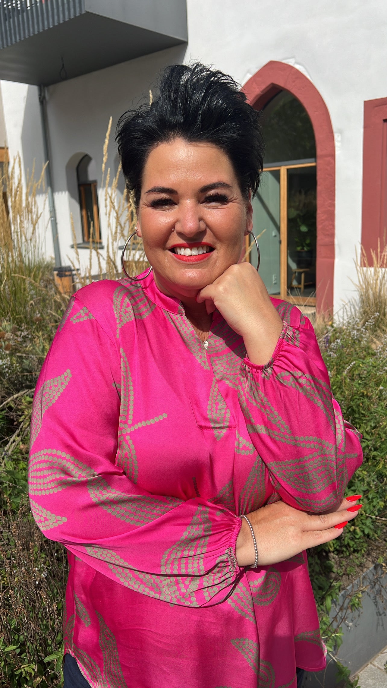 Bluse SALMA (Pink/Taupe)