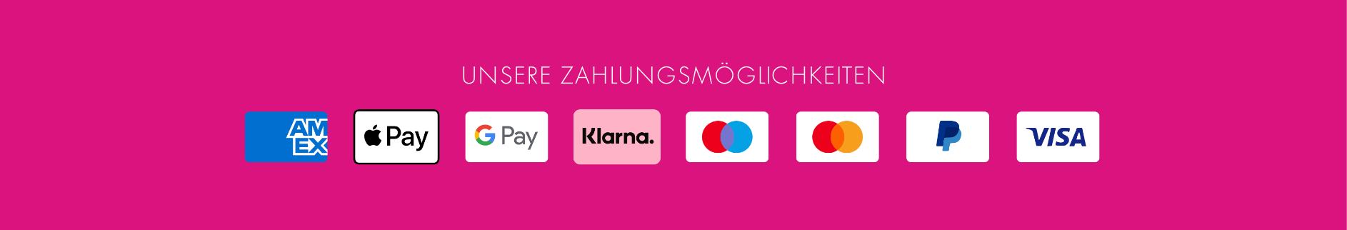 Unsere Zahlungsmöglichkeiten