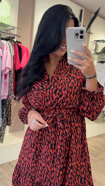 Kleid DELIA (Rot/Schwarz)